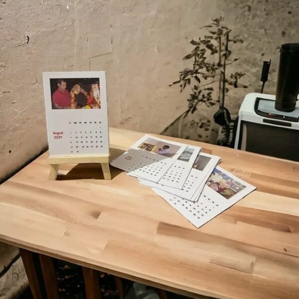 12 months customize memories calendar with stand